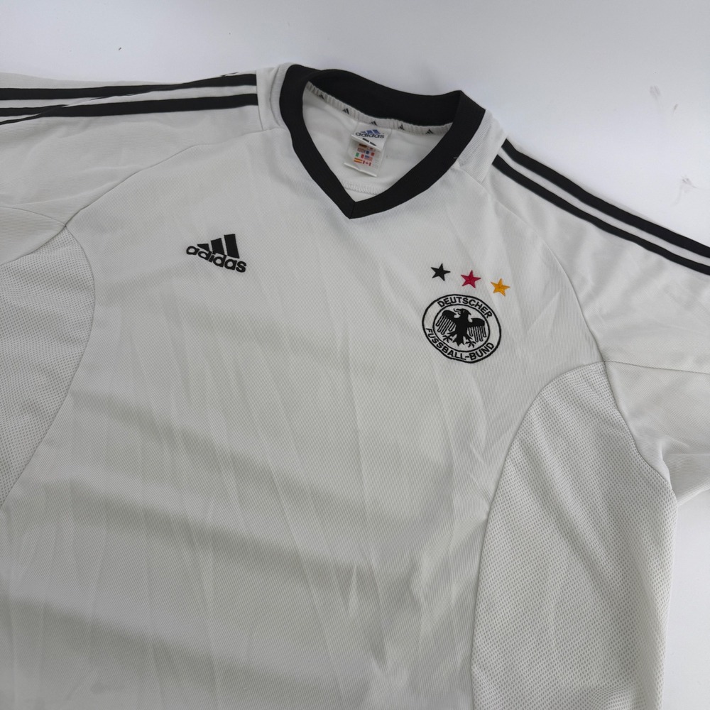 Adidas Germany DFB Soccer Jersey White Black V-Neck Mens XL Short Sleeve